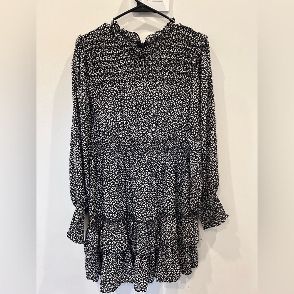 Lea and viola cheetah print ruffle dress